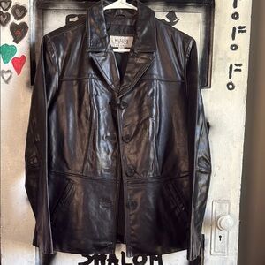 Wilsons Leather NV Black Leather Jacket Classic Style